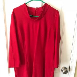 NWT Talbots 3/4 Sleeve Knit Red Sheath Dress 14P
